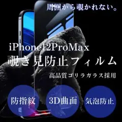 覗かせないプライバシー保護12ProMax覗き見防止強化ガラスフィルム