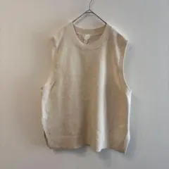 H&M レディース トップス ノースリーブ ニットベスト スリット アイボリー