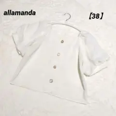 allamanda 半袖ブラウス ふんわり袖 パフスリーブ М相当　ホワイト