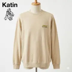 Katin スウェット　トレーナー L ベージュ サーフ ロゴ刺繍 綿100%のサムネイル