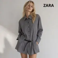 新品　未使用　ZARA ザラ　ジャンプスーツ　L グレー