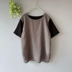 組曲［M］美品◎大人クール◎バイカラー◎サイドスリット◎ドッキングカットソーのサムネイル