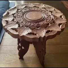 木彫り サイドテーブル 花台 アジアン家具 バリ家具 彫刻 - メルカリ