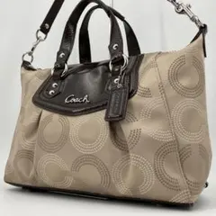 【美品✨】コーチ 2way ハンドバッグ 肩掛け アシュリー ドット オプアート