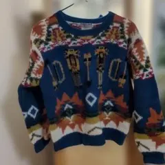 SPRINGFIELD　民族模様 ネイビー セーター