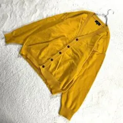 ✨【モノマート】S マスタード カーディガン メンズ ニット生地 カジュアル