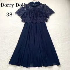 Dorry Doll ロールカラーネック デコルテシアー切替レース ネイビー M