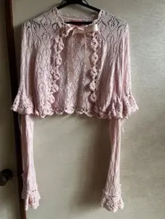 baby,the stars shine bright透かし編みボレロピンク