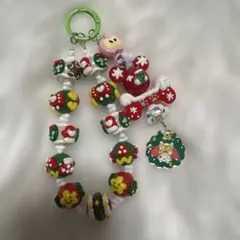 クリスマスデザイン ビーズストラップ