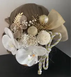 胡蝶蘭　和装髪飾り　結婚式　卒業式^ ^成人式　七五三。　NO.37