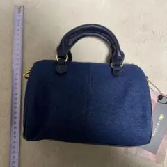 ネイビー デニム ハンドバッグ