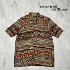 80s 90s old stussy オープンカラーチェックシャツ 開襟 黒タグ - メルカリ