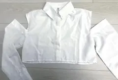 ホワイト クロップドシャツ ホワイト 長袖