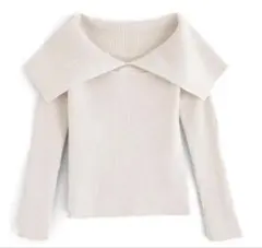 GRL ビッグカラーオフショルダーニットトップス[dr616]