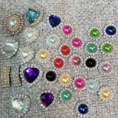 【貼り付け用パーツ／リボン用センターパーツ 大量セット】