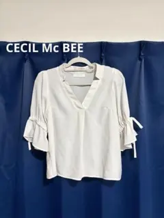 CECIL Mc BEE セシルマクビー 白ブラウス リボンブラウス 7分袖