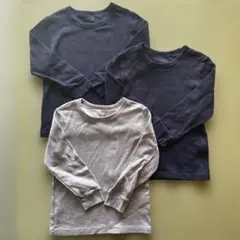 ☆美品☆ユニクロ　極暖ヒートテックコットンワッフルクルーネックTシャツ110cm
