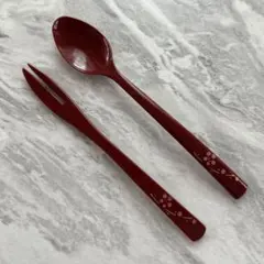 梅模様 和菓子フォーク＆スプーンセット 菓子楊枝