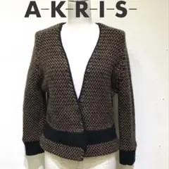 AKRIS アンサンブルニットカーディガン グレー カシミヤ シルク アクリス AKRIS アンサンブルニットカーディガン グレー カシミヤ シルク
