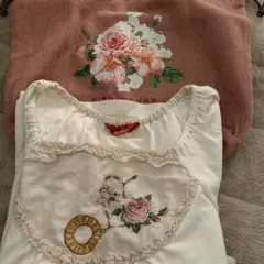 PINK HOUSE 花柄トートバッグと七分カットソーセット