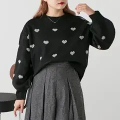 NICE CLAUP ハート柄ニット