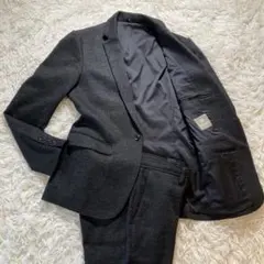 極美品 ナノユニバース カジュアルスーツ ウール セットアップ Lサイズ 黒