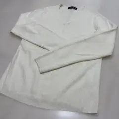 GREEN LABELウォッシャブルウールリブVネックセーター