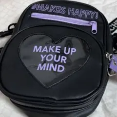 ハート型ショルダーバッグ 黒紫