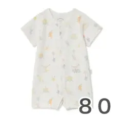 【新品タグ付】ジェラピケ　半袖ロンパース　80のサムネイル