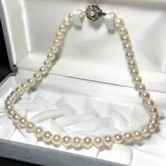 アコヤ パール 本真珠 ネックレス シルバー金具 約8 〜8.5mm 43.6g