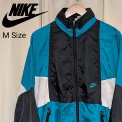 【激レア配色】90s NIKE 銀タグ ナイロンジャケット M ターコイズブルー