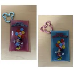 東京ディズニーリゾート ミニーマウス カラビナケース　青&ピンクセット