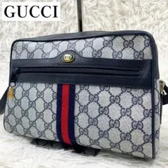 美品✨ グッチ ミニショルダーバッグ シェリーライン ネイビー 2025年最新】オールドグッチ ショルダー シェリーライン ネイビーの