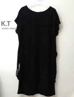 美品K.T KIYOKO TAKASE ノースリーブレース ワンピースブラックのサムネイル