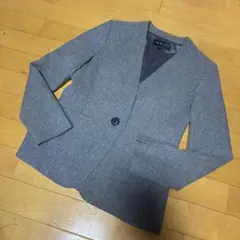 INDIVI ノーカラージャケット グレー　サイズS