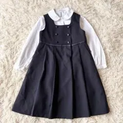 ファミリア ジャンパースカート ブラウス セット お受験 ネイビー 120