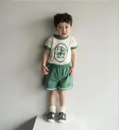 しまむら marino コラボ Tシャツ 90cm グリーン バスのサムネイル