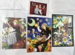 夏目友人帳 特典 イラストカード ポストカード ミニ色紙 4点セット