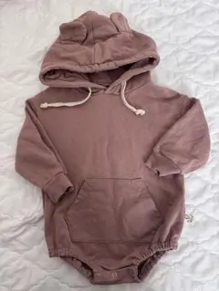 くまさんになれるロンパース フード ポケット付