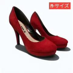 COLZA レッド スエード調 パンプス Mサイズのサムネイル