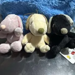 犬のぬいぐるみマスコット3体セット