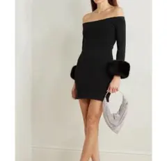 【美品】ALEXANDER WANG★オフショルダーワンピース　ファー　トリム