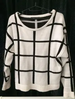 レディース トップス セーター 白黒 M 秋冬 最終価格