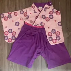 chilz 花柄着物風　ロンパース 80 お祝い着