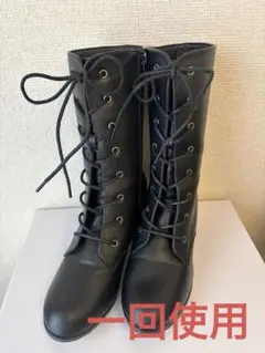 京都きもの町　卒業式　袴　ブーツ　レースアップ　黒　L 24.0〜24.5