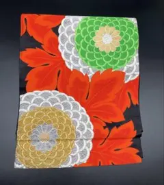 高級　洒落帯　袋帯　♢ 正絹　フォーマル　花柄　金銀糸　R398