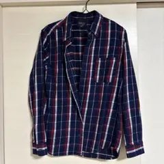 フランネルネルシャツ ネイビー レッド