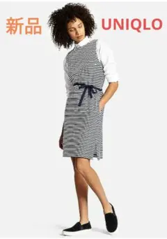 新品タグ付き　UNIQLO　ジャカードボーダーワンピース　ノースリーブ