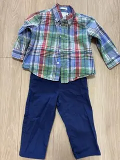 ラルフローレン　チェックシャツ　セットアップ　80 12M