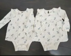 ゑ さん専用 【美品】GAP 花柄フリル付き ロンパース 双子70